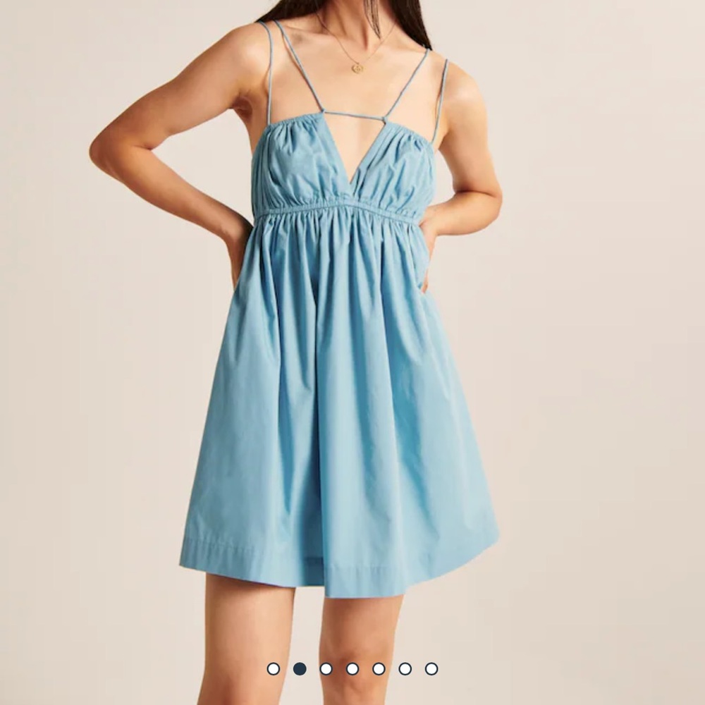 Abercrombie and Fitch Blue Strappy Babydoll Mini Dress, Size S